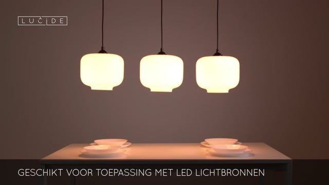 Lucide MEDINE - Hanglamp - 3xE27 - Opaal