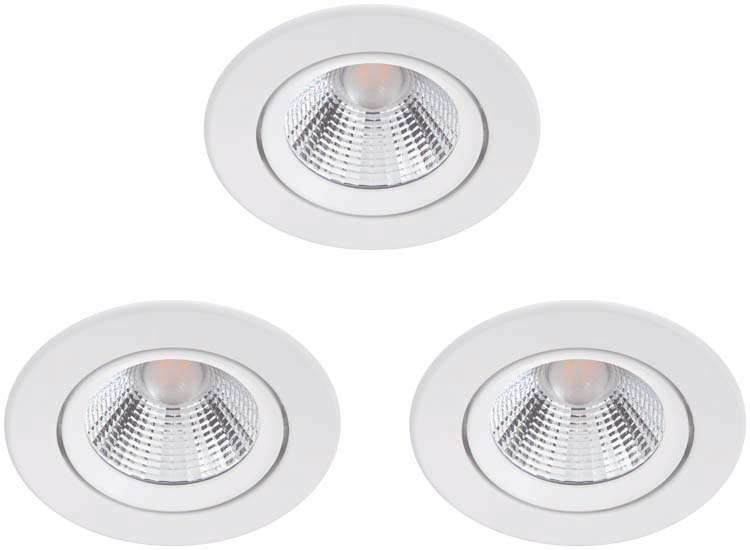 Spot encastrable - blanc - Ø8,5xH5,5cm - dimmable - LED - 3x5,5W - 2700K
