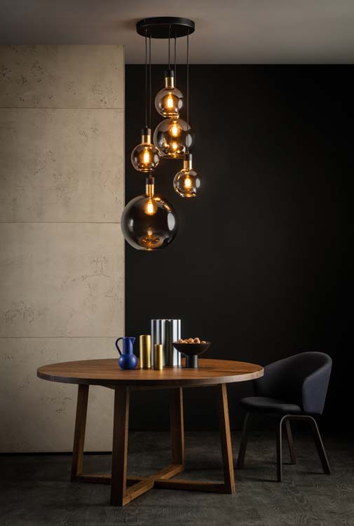 Lucide JULIUS - Hanglamp - 5xE27 - Fumé