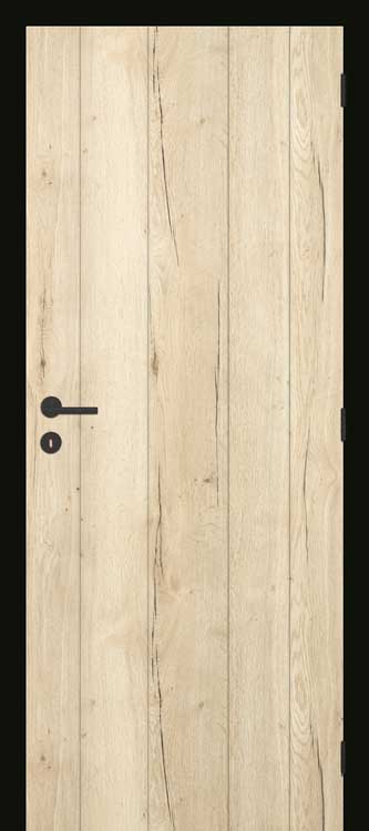 Complete binnendeur Realwood Oak 201,5x63cm tubespaan omkeerbaar + zwarte deurkast 16,5cm