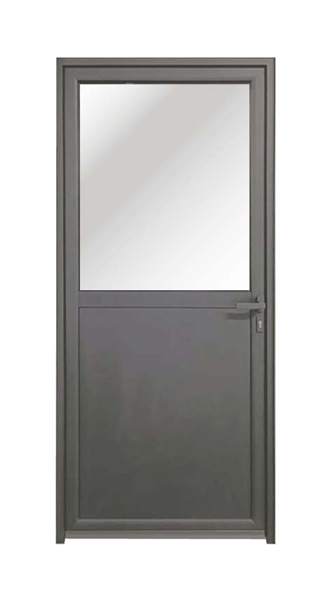 Buitendeur Tavira aluminium helder glas antraciet 960x2180mm links duwend