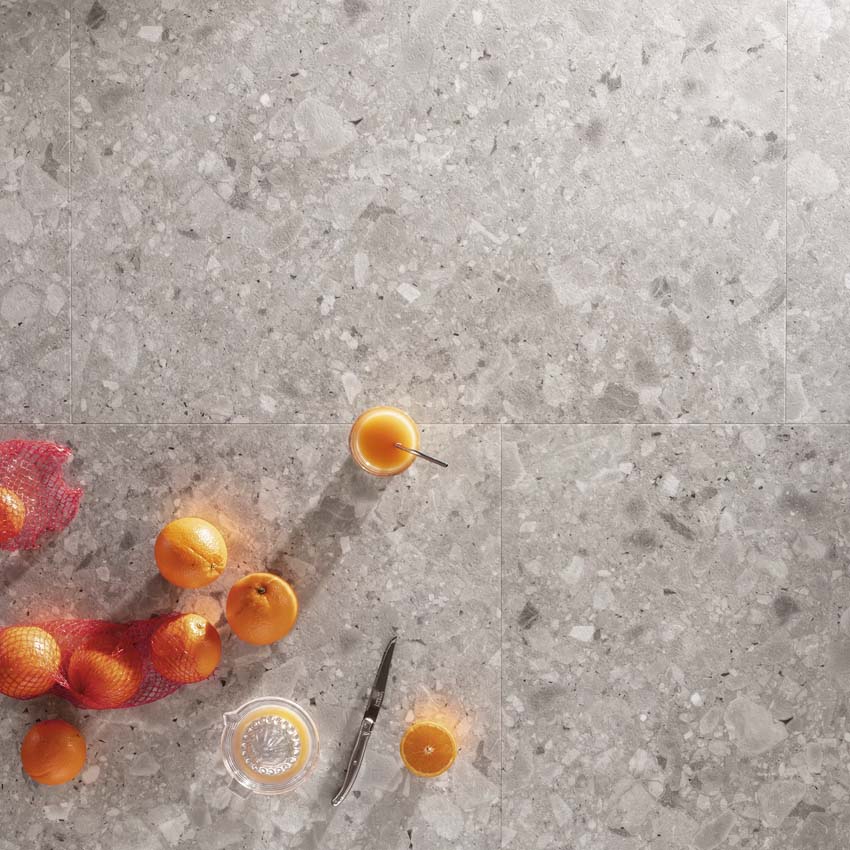 Sol vinyle Floorify Ceppo dalle 5mm gris 90x60cm