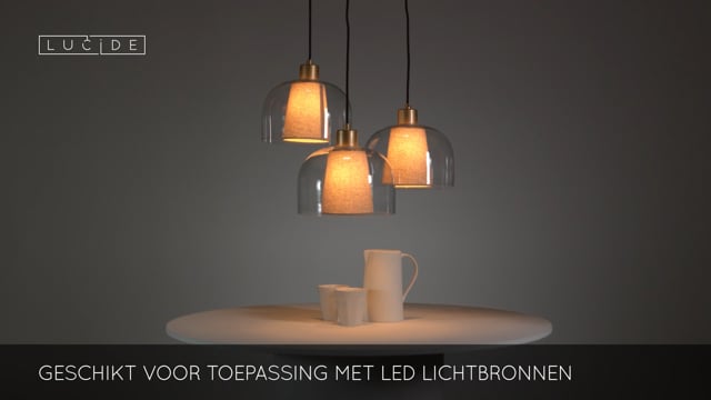 Lucide GUNHILD - Suspension - 3xE27 - D46.5 cm - Transparent Lucide GUNHILD - Suspension - 3xE27 - D46.5 cm - Transparent