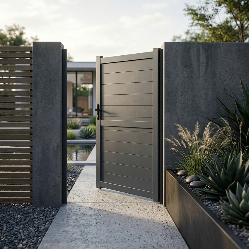 Draaipoort Orlando aluminium enkel gesloten antraciet 100x180cm