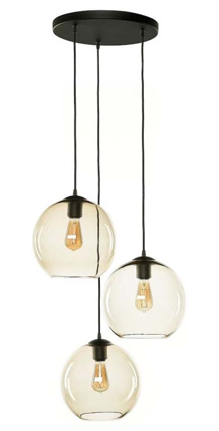 Plafonnier - zwart - Ø36cm - dimbaar - E27 - 3x60W