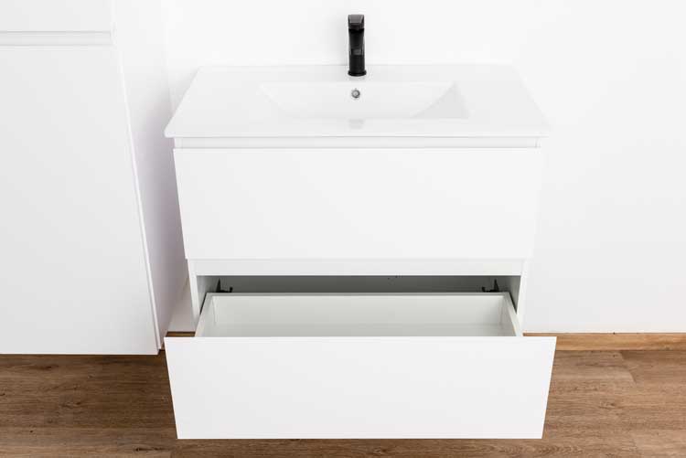 Badkamermeubel Bianca mat wit 800 mm wastafel glans