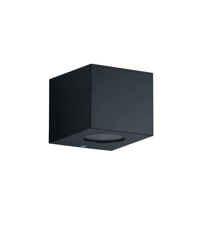 Applique mural noir mate incl 2x2W LED 3000K 200LM 9x9,8cm