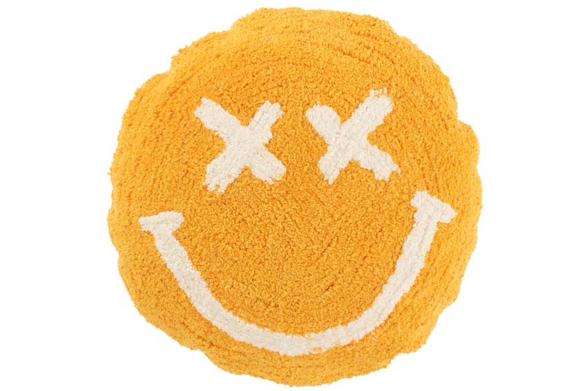 Kussen Smiley oranje 45x45cm