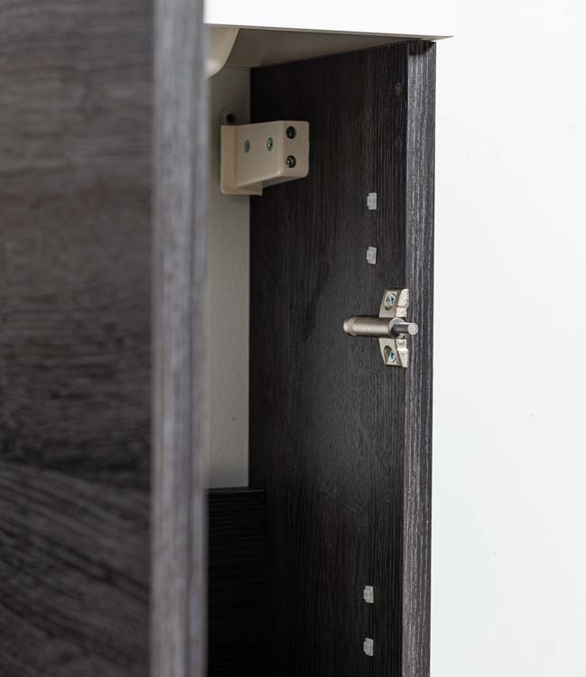 Toiletmeubel Dotan donkere eik wastafel mat wit 45x40x22cm