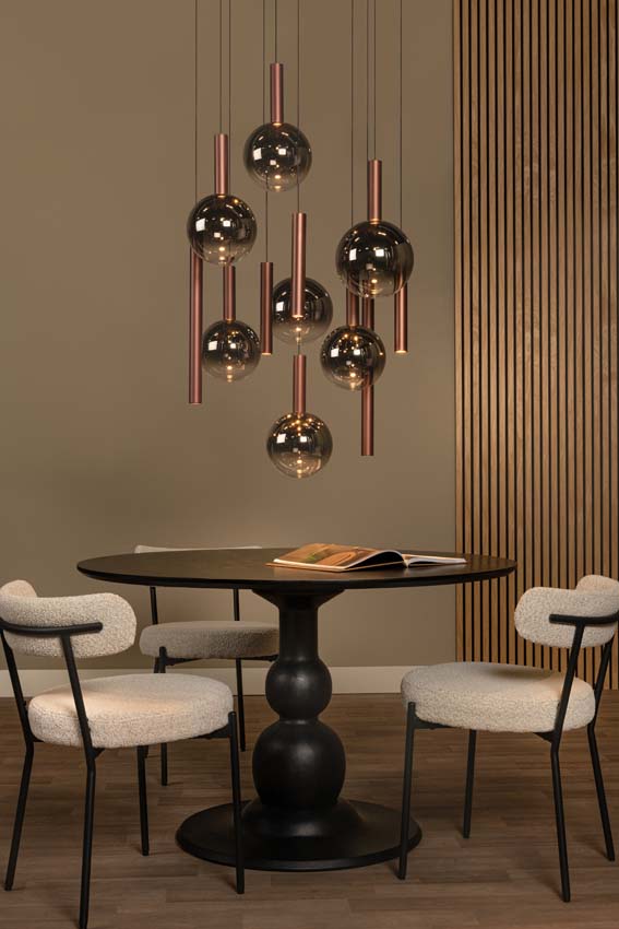 Lucide Premium Jasmine - Suspension - Ø29,5cm - LED dimmable - CCT - 14x4,5W 2200K/3300K - Cuivre