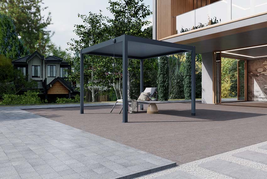 Pergola Olivia aluminium anthracite L400xL300xH250cm manuelle