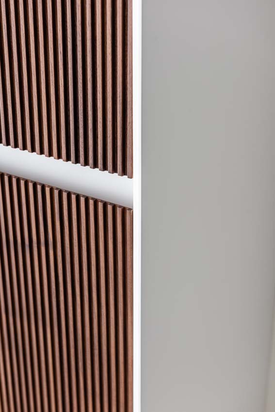 Armoire colonne Falk mat blanc/noyer suspendue 170x40x35cm