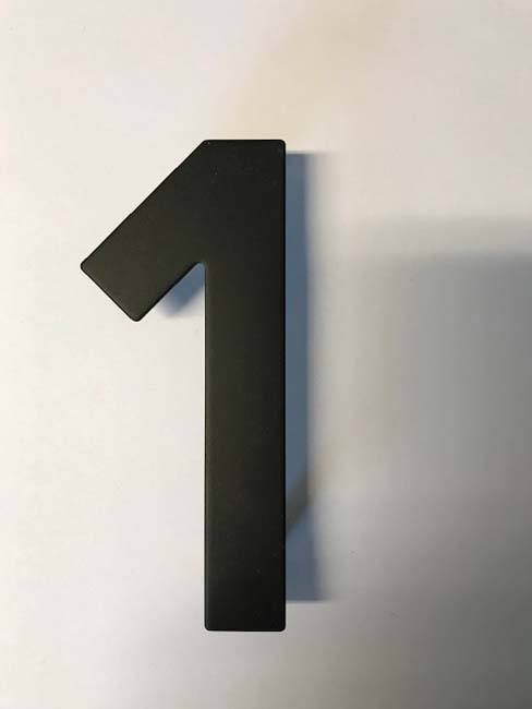 Numéro de maison pro 1 en inox noir 13 cm