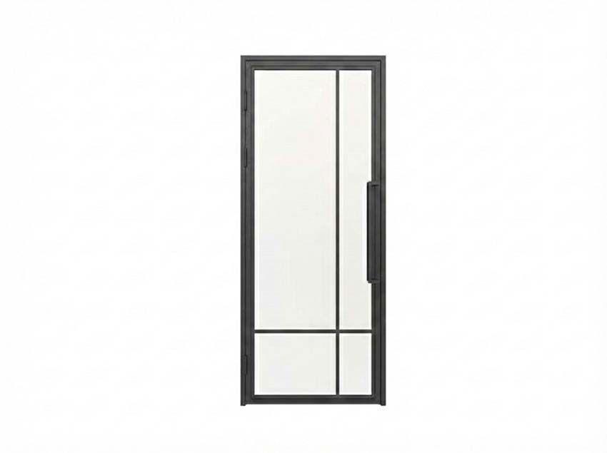 Porte intérieure simple en acier Tara noir 4V poussant à gauche sur mesure