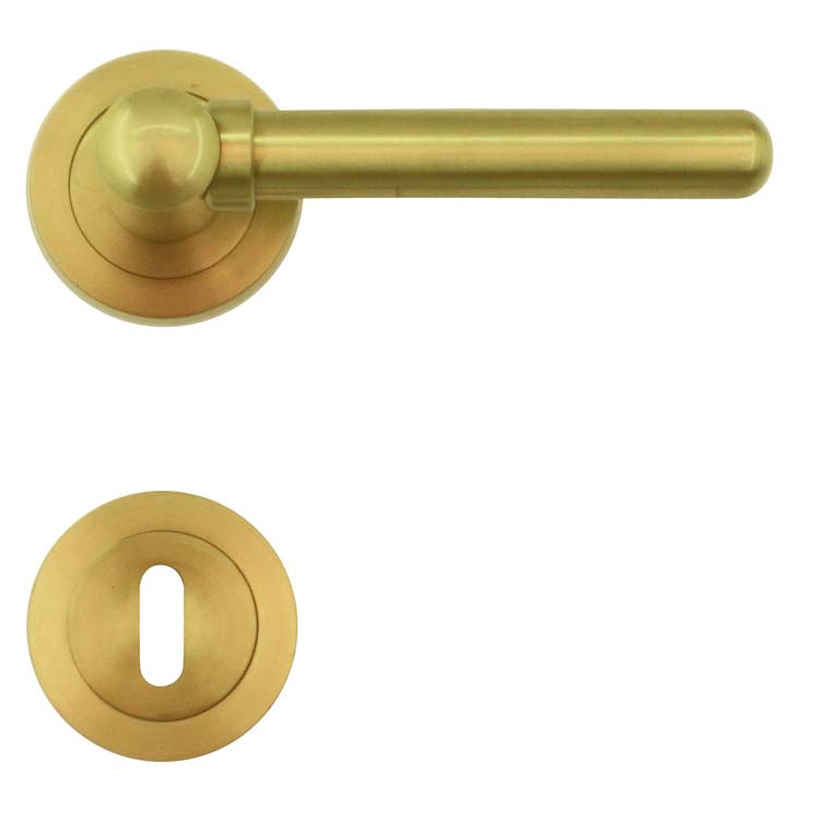 Poignée de porte pro pitigliano cuivre mat rosace barbe
