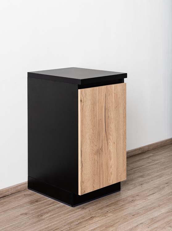 Armoire de cuisine Plenti meuble bas, noir/aspect bois, 50x78cm