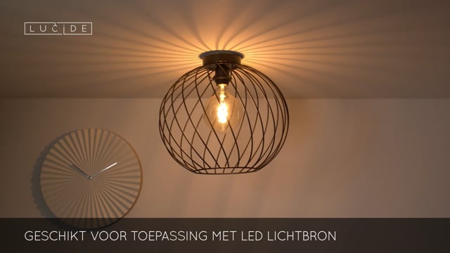 DANZA - Plafonnière - Ø 40 cm - 1xE27 - Zwart