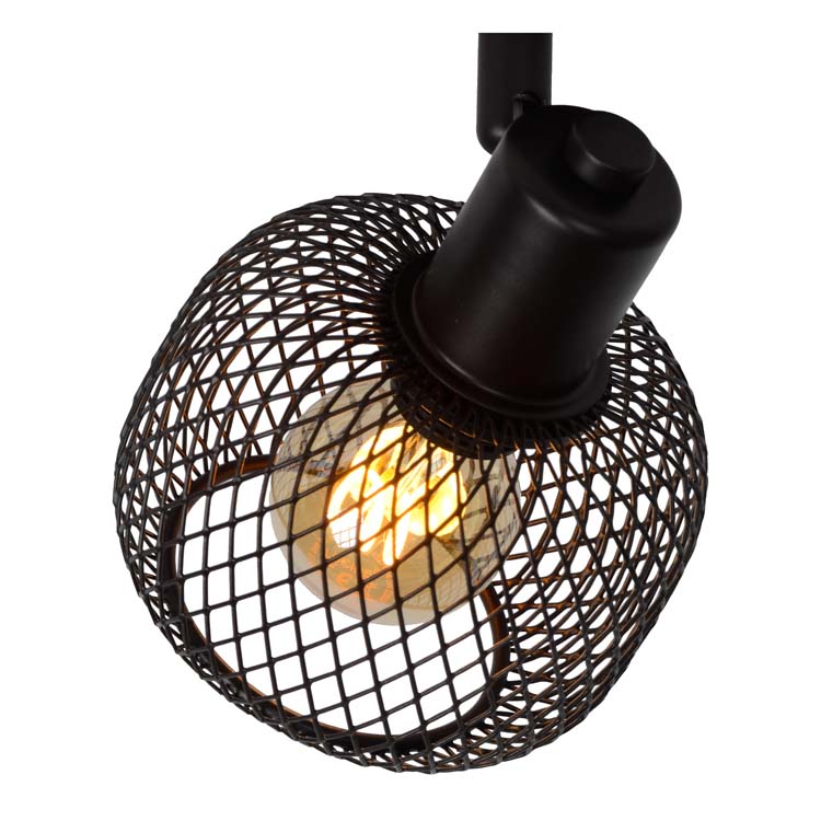 Plafonnier - noir - 10x14,5x14cm - dimmable - E14 - 25W