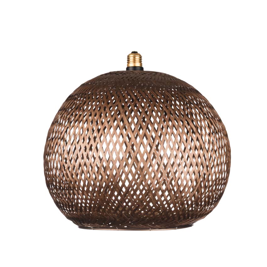 LED lamp floating Bamboo - E27 - brons - Ø30cm - dimbaar - 6W - 330lm - 2200K - globe