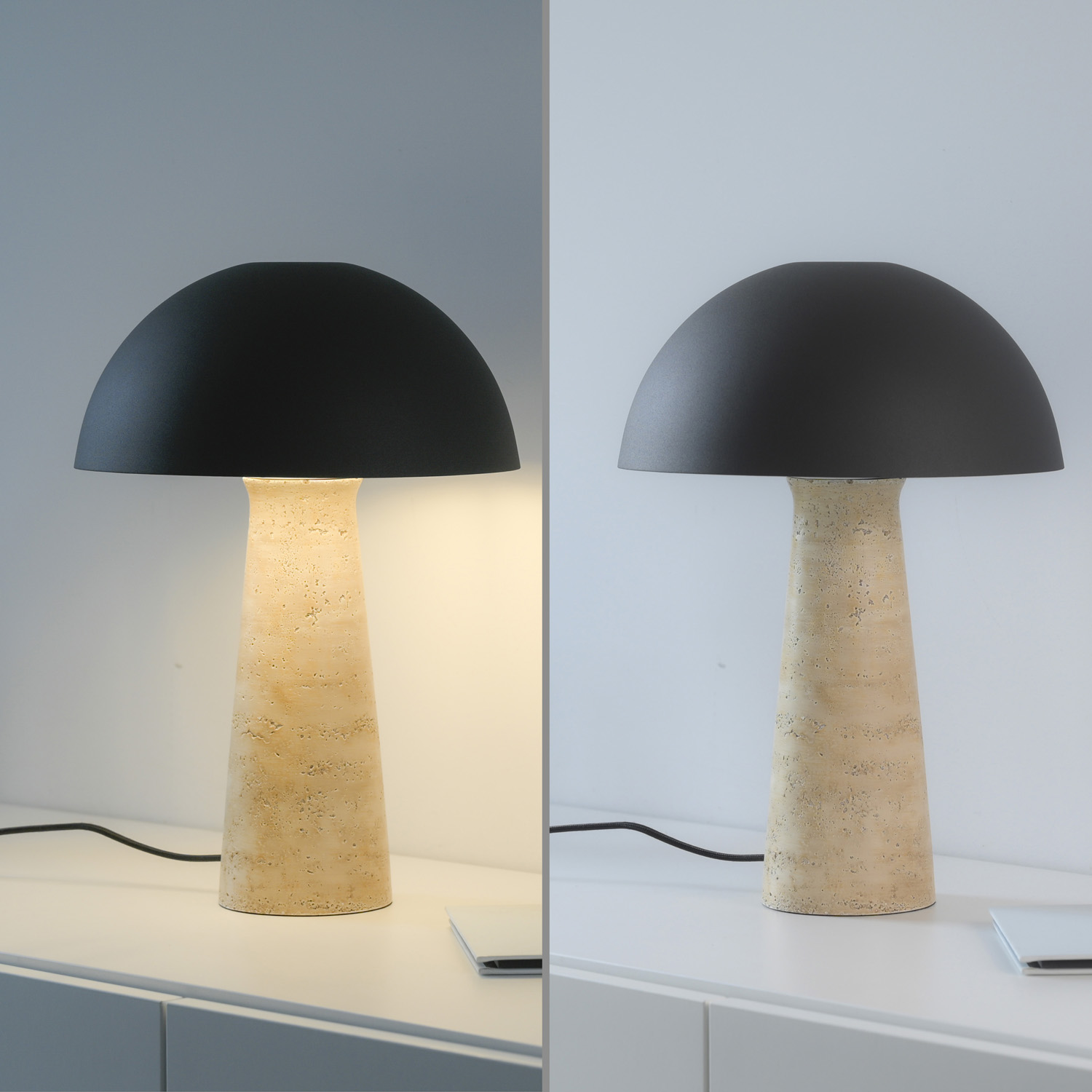 Tafellamp - zwart - Ø25cm - 1xE27 - max. 15W - excl. lichtbron