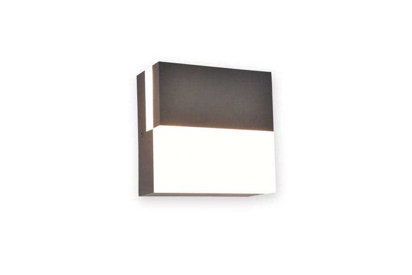 Wandlamp buiten - donkergrijs - 14x14x7cm - LED - 1x17W - 3000K - IP65