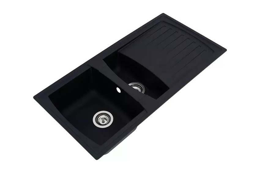 Spoelbak Nils zwart 1,5 bak 100x50cm