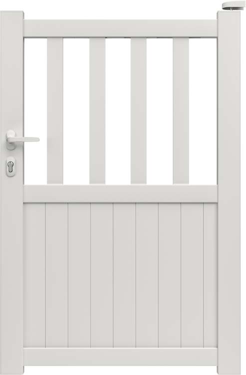 Portail simple Cadiz aluminium blanc sur mesure ouverture à droite