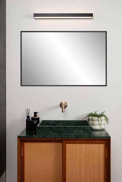 Wandlamp badkamer - zwart - LED - 8W - 3000K - IP44