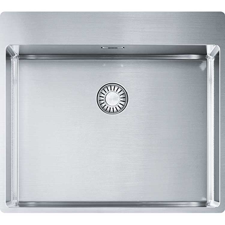 Franke enkele spoelbak Box vlakbouw-slimtop 570x510mm glad