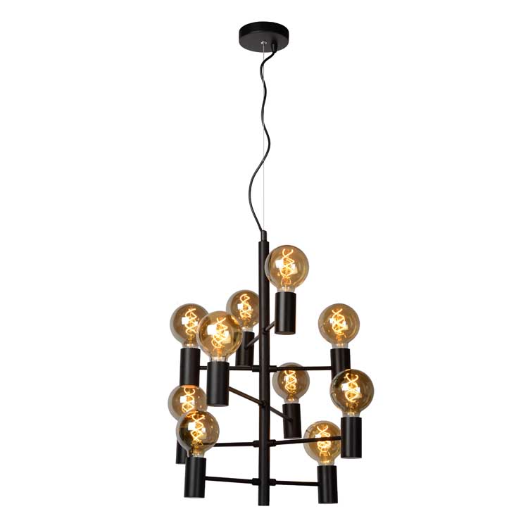 Lucide LEANNE - Hanglamp - Ø 65 cm - E27 - Zwart