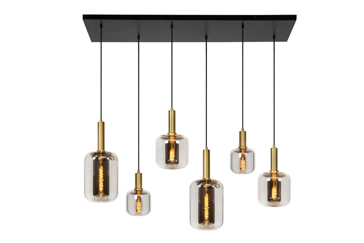 Lucide JOANET - Suspension - 6xE27 - Fumé Lucide JOANET - Suspension - 6xE27 - Fumé