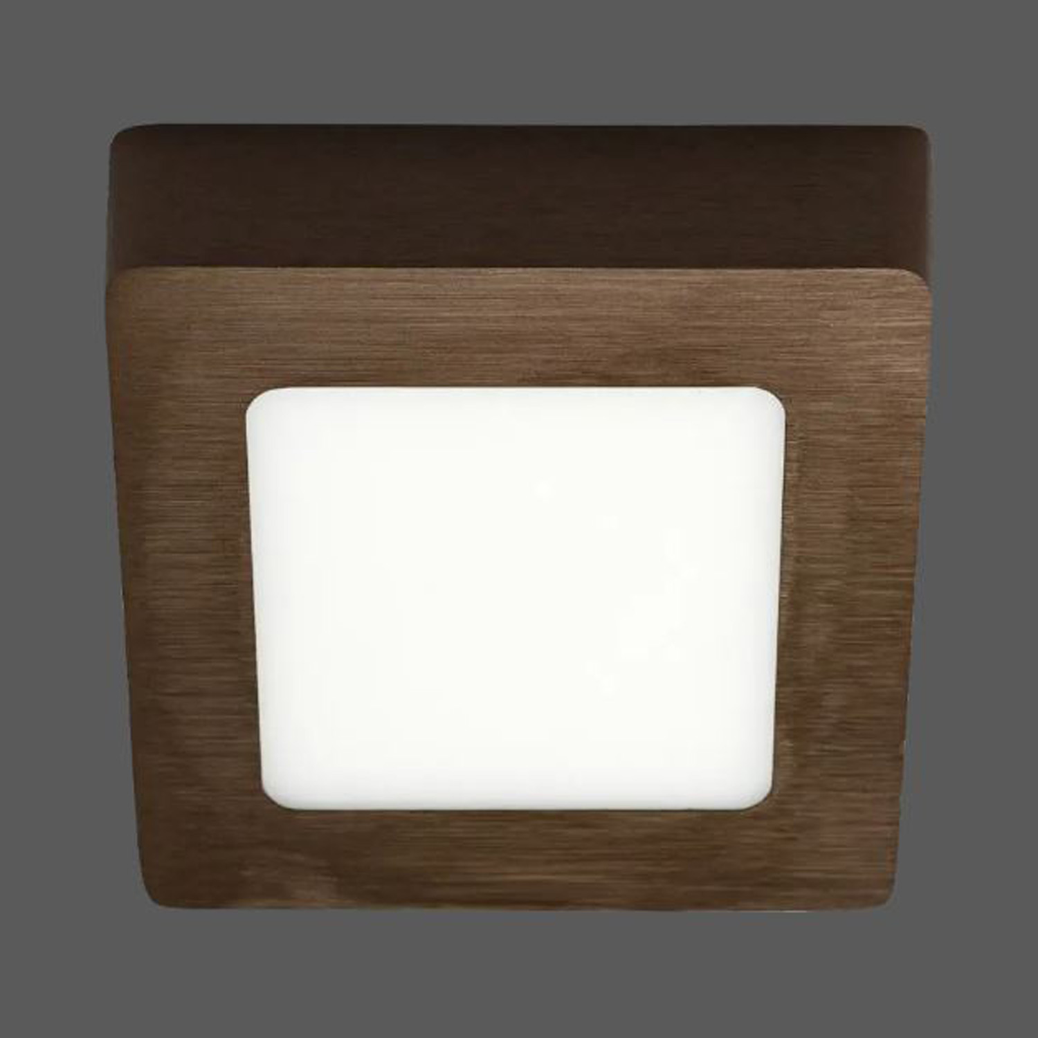Plafondlamp - geborsteld brons - 12x12x3,5cm - LED - 1x6W - 3000K