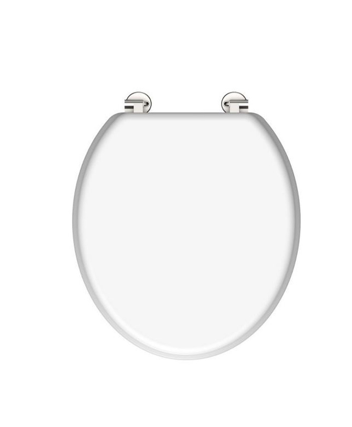Siège de WC bois massif blanc