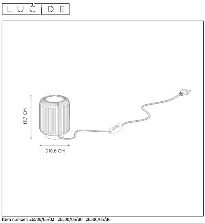 Lucide TURBIN - Tafellamp - LED - 1x5W 3000K - Zwart