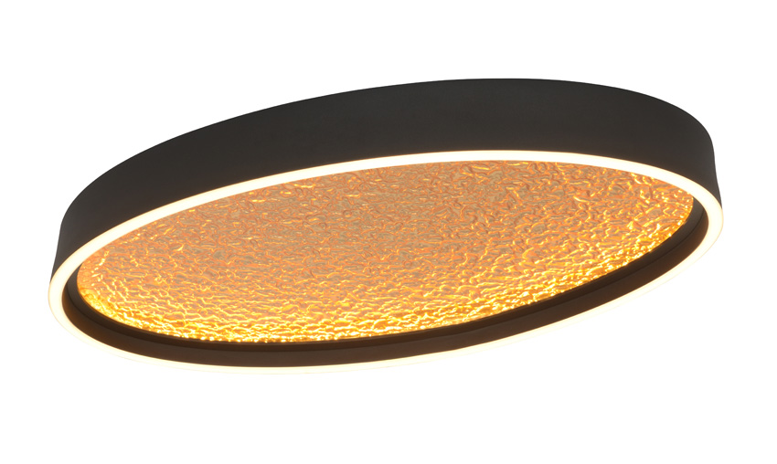 Plafondlamp - zwart/goud - 60x35cm - dimbaar - LED - 1x40W - 3000K