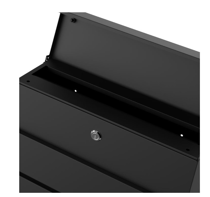 Boîte aux lettres Malika noire avec porte-journaux