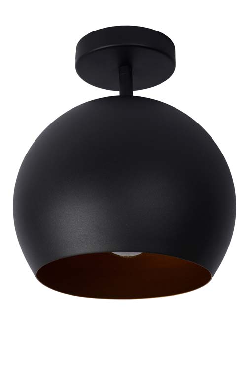 Plafonnière - Ø 25 cm - 1xE27 - Zwart