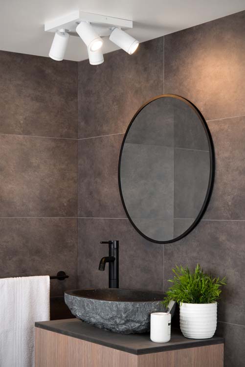 Plafonnier - blanc - 4xGU10 - 5W - IP44