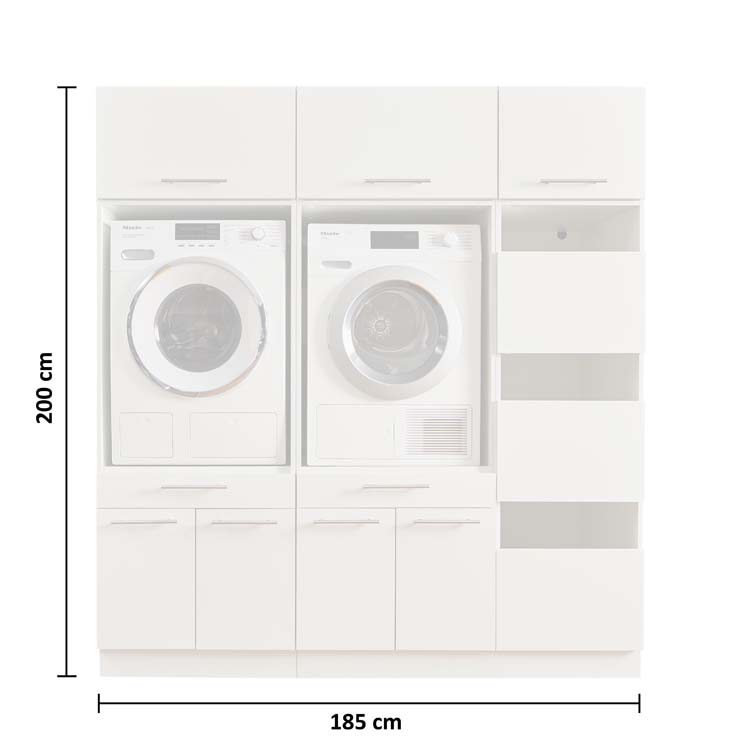 Wasmachine kasten Decowash - set 13 - wit - 67,5X185X200CM
