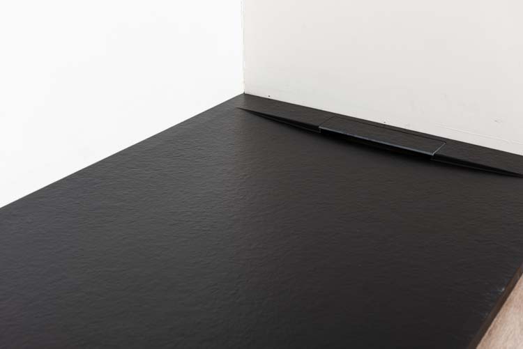 Douchebak Fineza composiet met gelcoat zwart 120x90cm