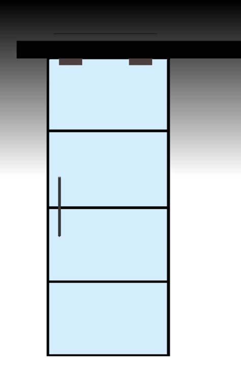 Complete enkele glazen schuifdeur Murano Black 93x215cm + zwarte dekplaat