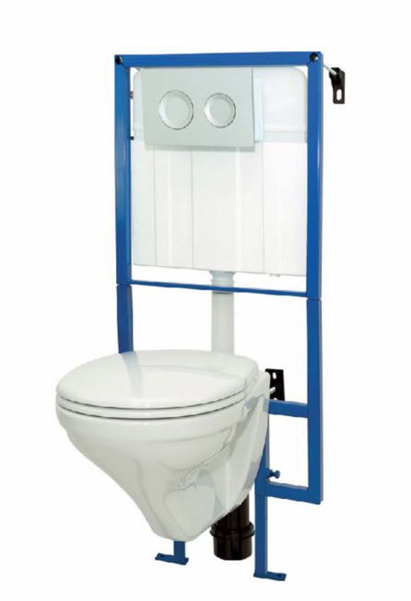 Toilette suspendue Allibert Live Up blanc avec siège de WC + réservoir encastré