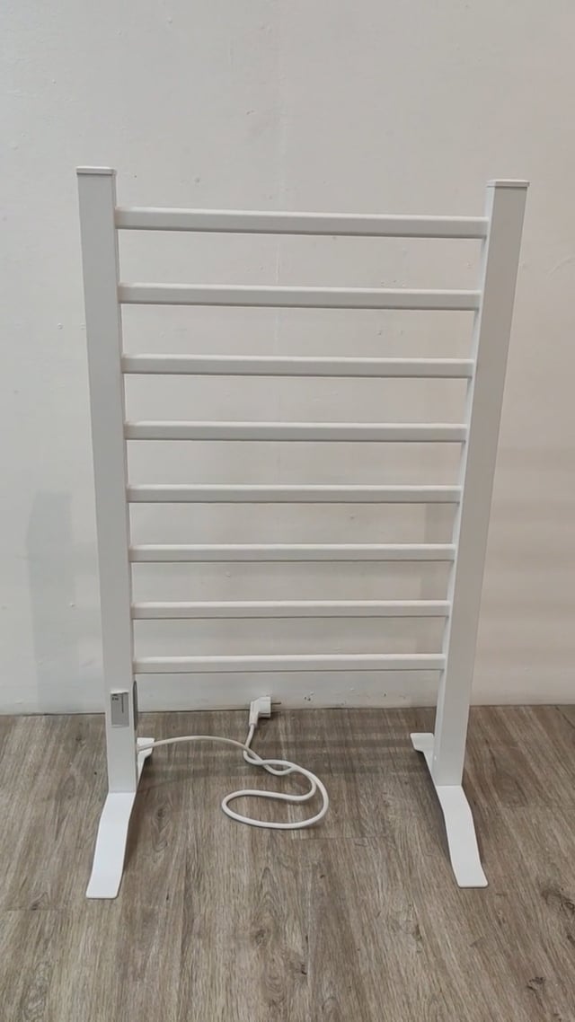 Radiateur sèche-serviettes électrique Dylan simple 86x53cm blanc 160W avec élément chauffant
