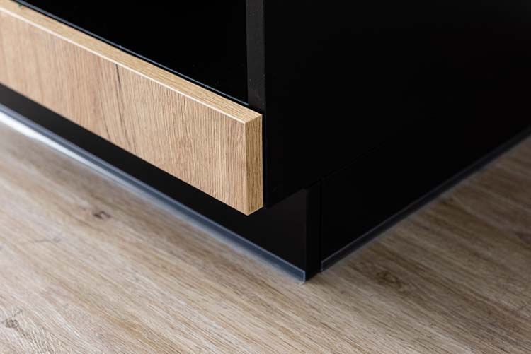 Armoire de cuisine Plenti meuble bas pour four, noir/aspect bois, 60x78cm