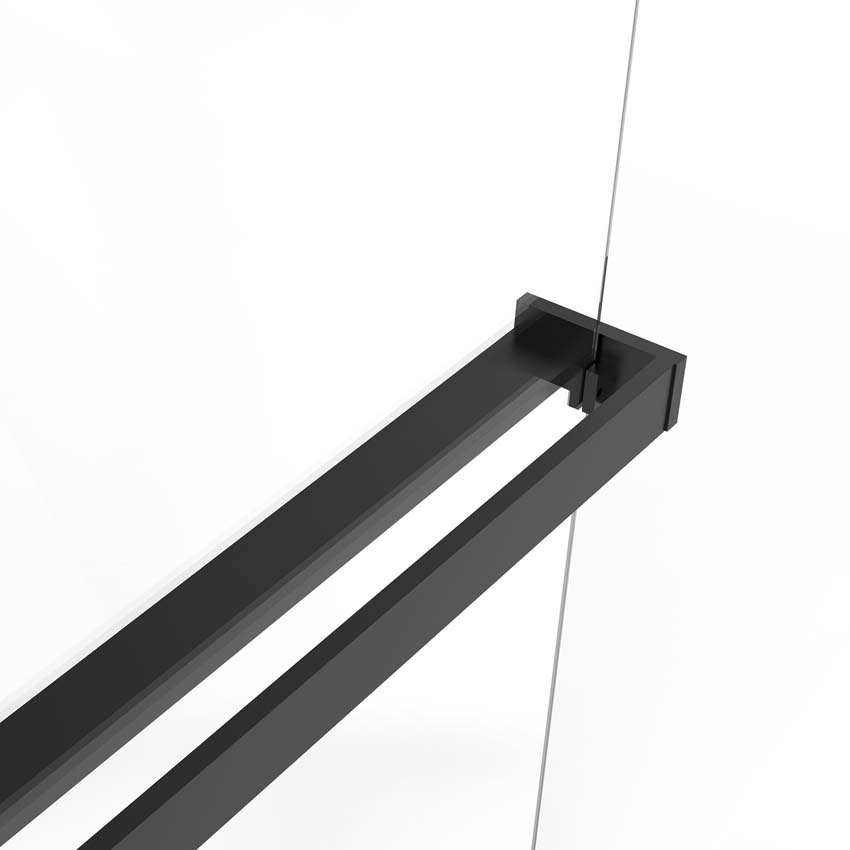 Porte-serviettes suspendu noir mat 160cm