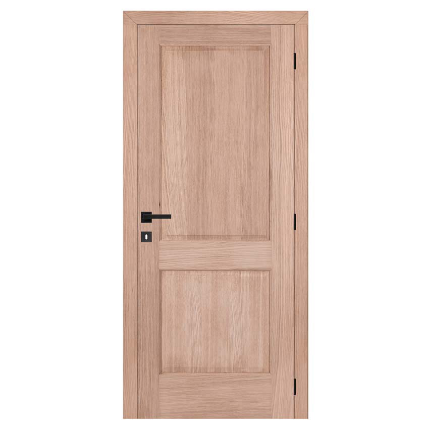Porte intérieure complète Chambord placage chêne 201,5x73cm âme tubulaire réversible + châssis 40cm