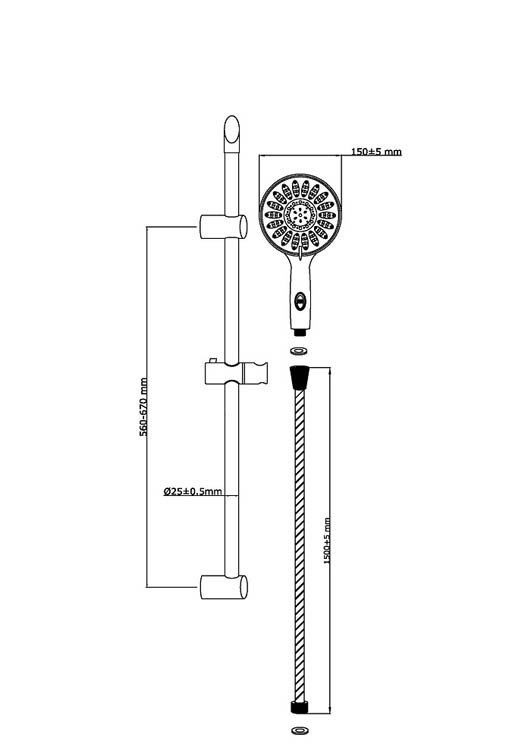 Doucheset Falco chroom