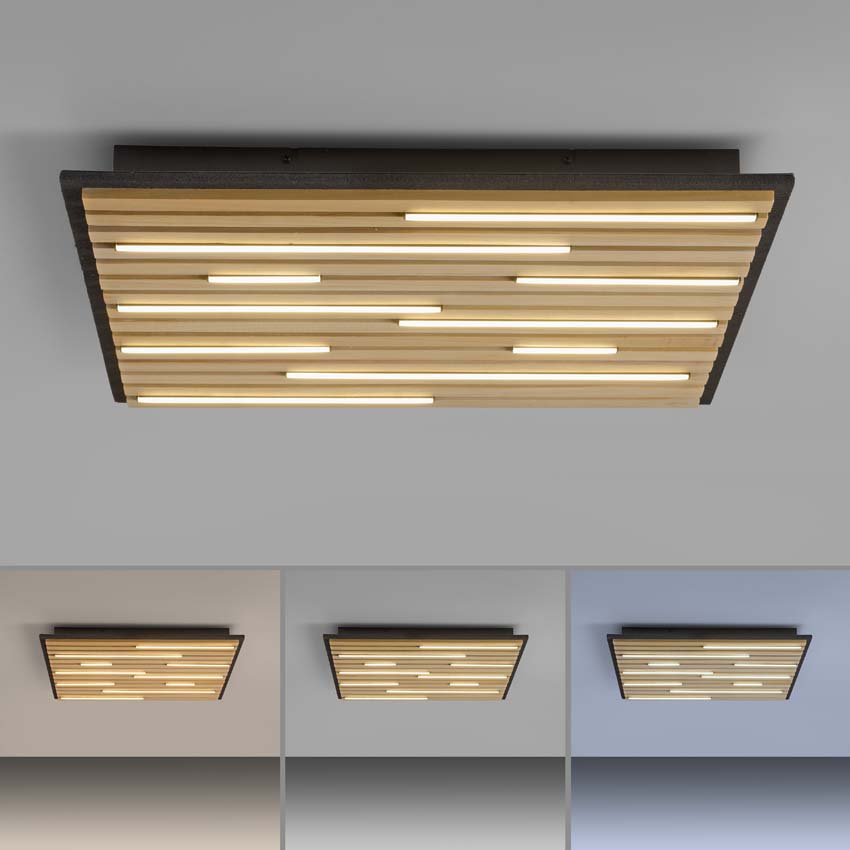 Plafonnier Line-Up natural wood - dimmable - 37W - 2700-5000K - IP20