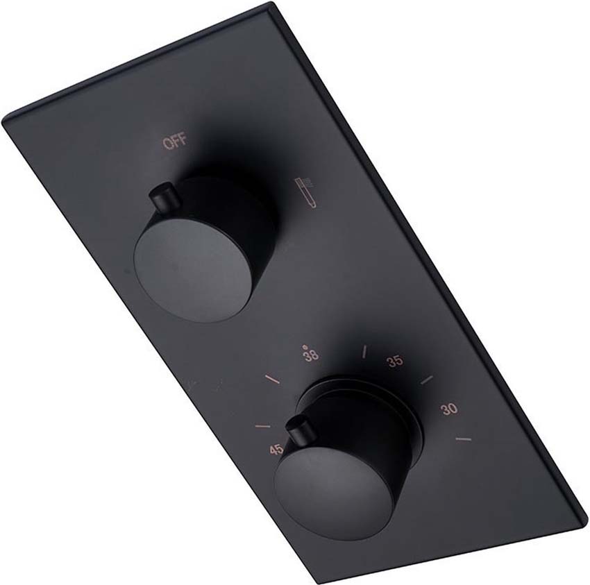 Colonne de douche thermostatique encastrable noir mat