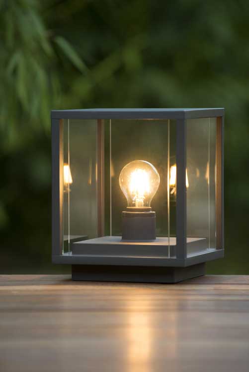 Lucide CLAIRE - Sokkellamp Buiten - E27 - IP54 - Antraciet